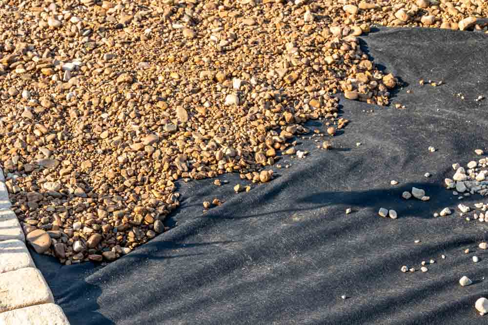 Gravel on Landscape Fabric