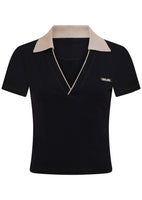 Lorna Jane Courtside Cropped Polo - Black Image # 5