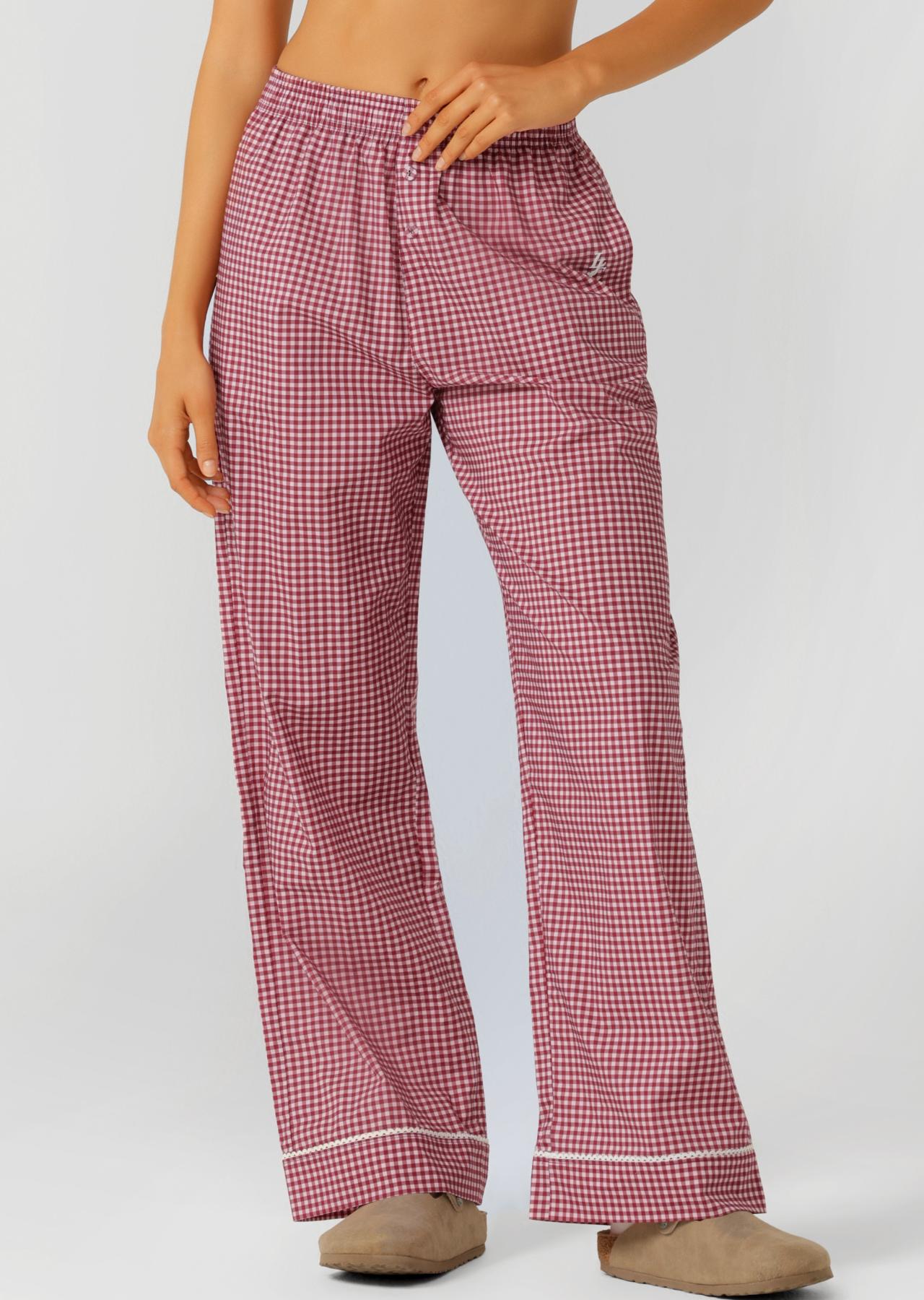 Sweet Escape Lounge Pants - Berry Sweet Check