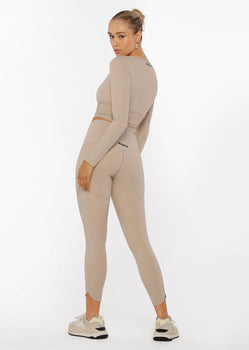 Lorna Jane Hi-Fold Booty Ankle Biter Leggings - Off White Image # 3