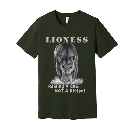 Awkward Styles Lioness - Raising Cubs, Not Kittens! (2 Cubs) Baseball Jersey Tee M / Grey-Red Triblend