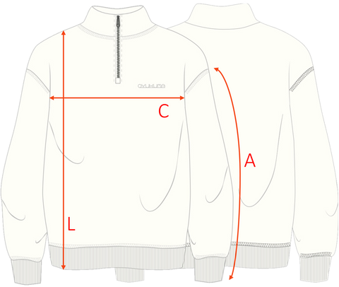 Grössentabelle Zip-Sweater
