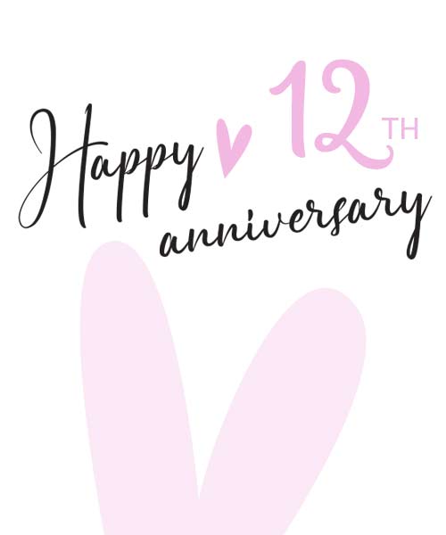 Personalised 12th Anniversary Cards
