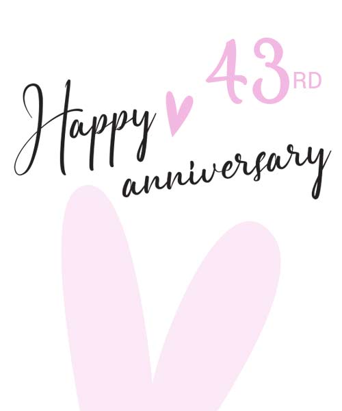 Personalised 43rd Anniversary Cards