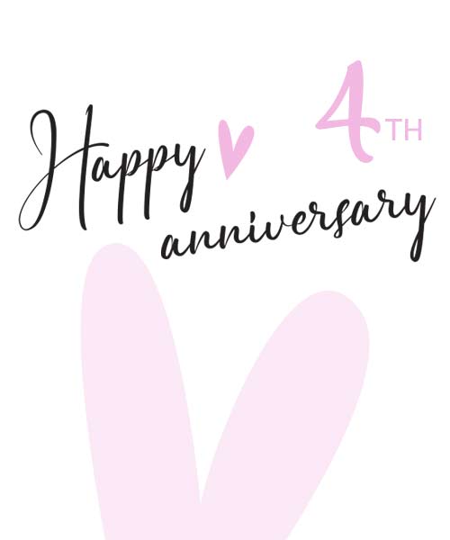 4th Anniversary Cards for Husband, Wife and Couples