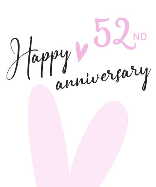 Personalised 52nd Anniversary Cards