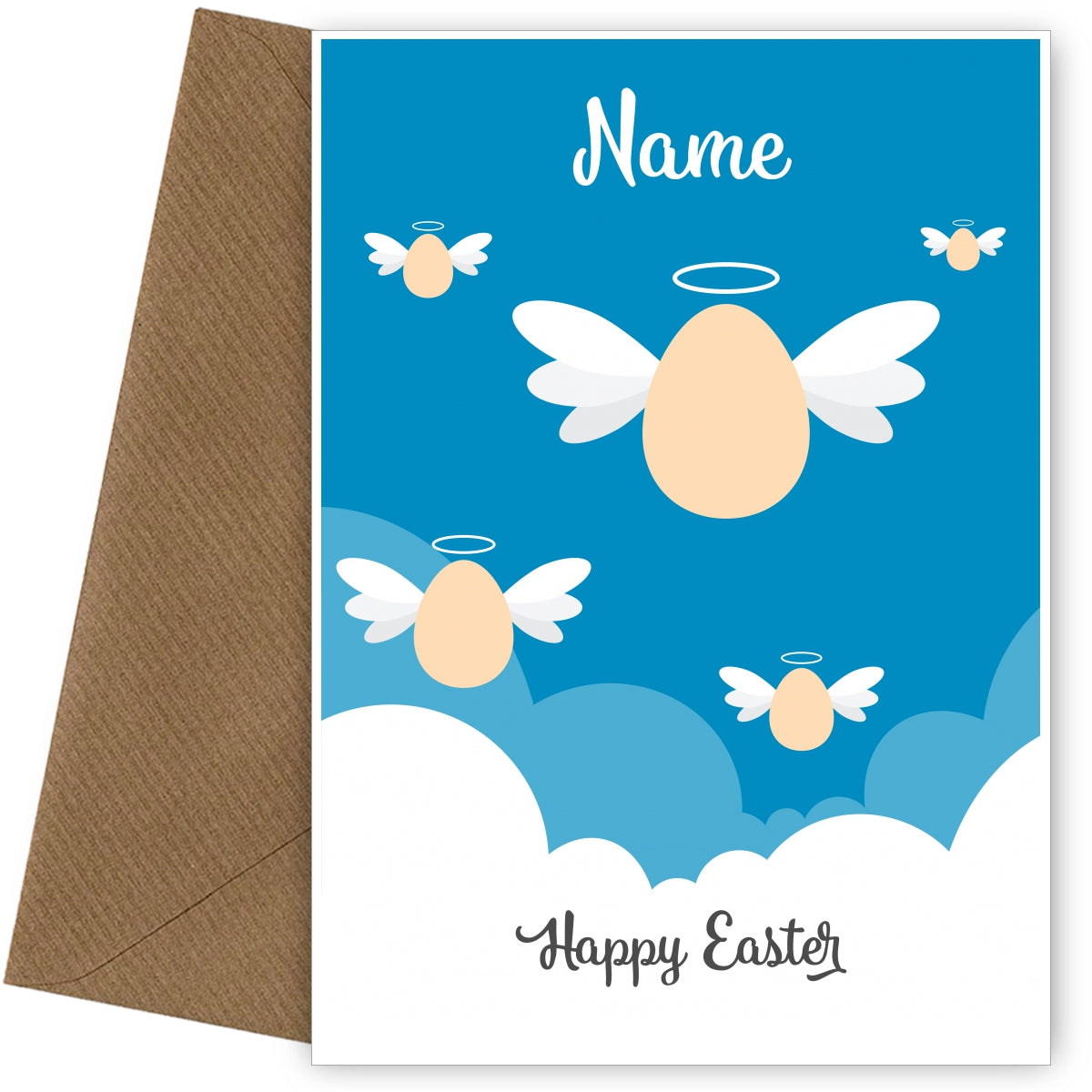 Personalised Easter Sympathy Card for Condolence - Angel Eggs