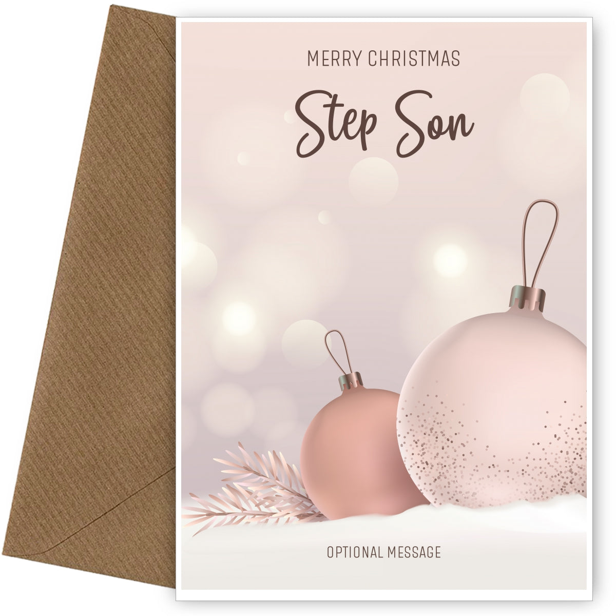 Step Son Christmas Card - Baubles
