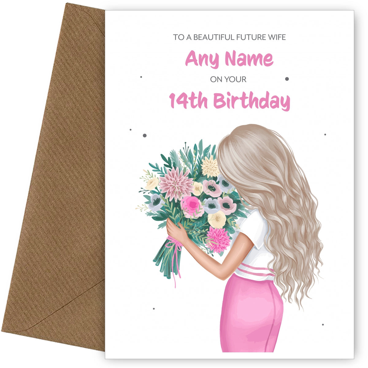 14th Birthday Card for Future Wife - Beautiful Blonde