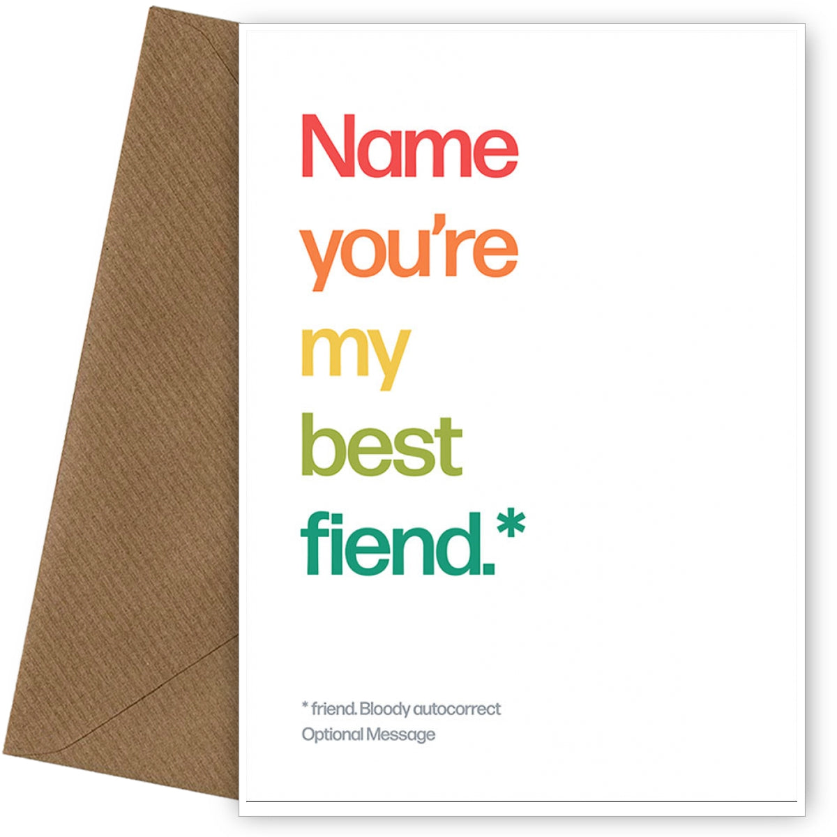 Personalised Best Fiend Card