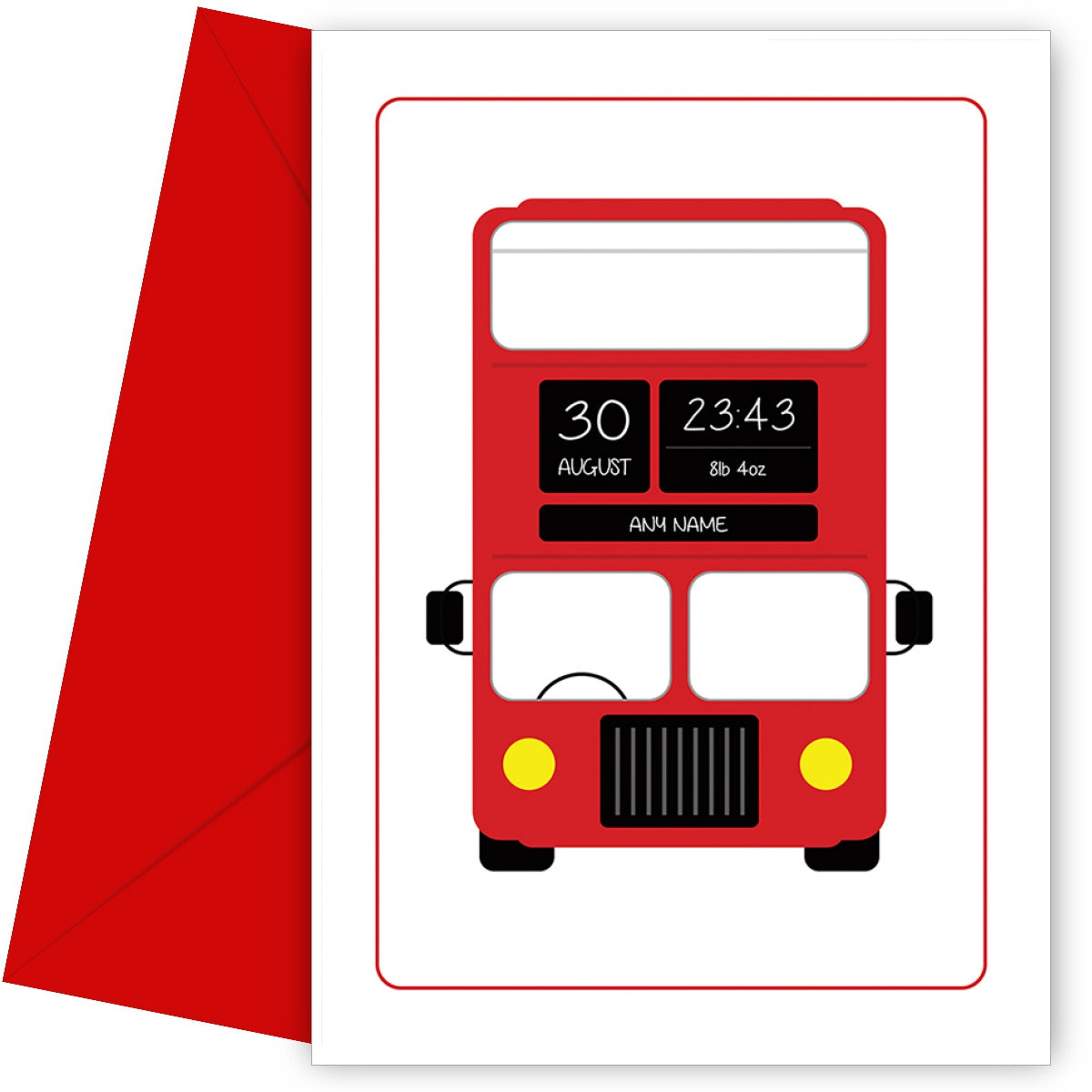 Personalised Red Bus Card