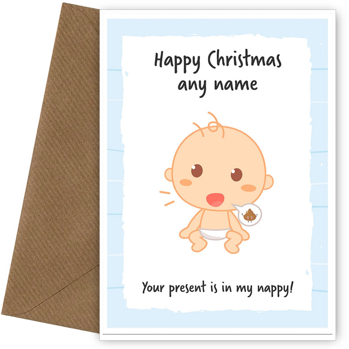 Funny Christmas Card from Baby Boy for Mummy or Daddy