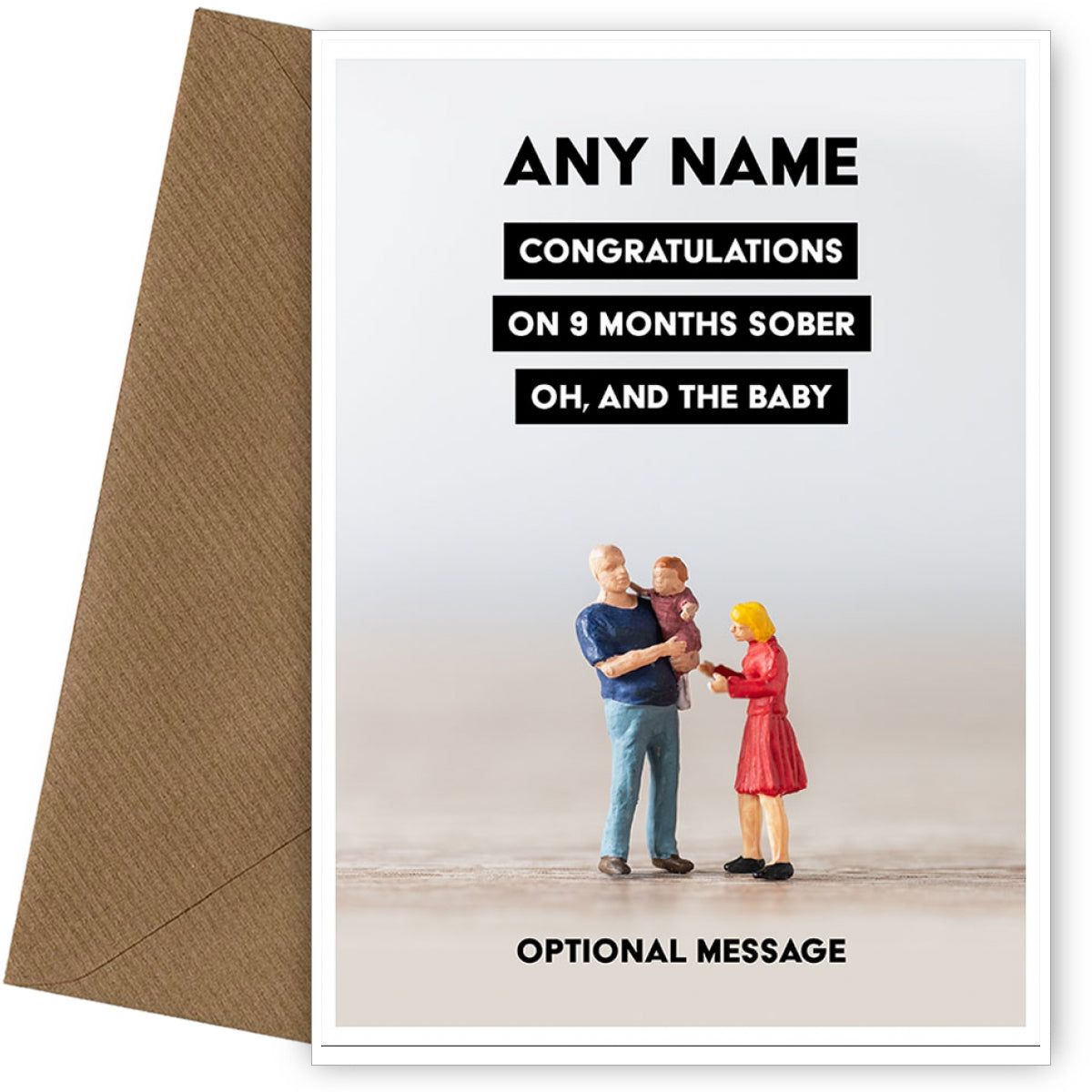 Personalised Congrats On 9 Months Sober Card