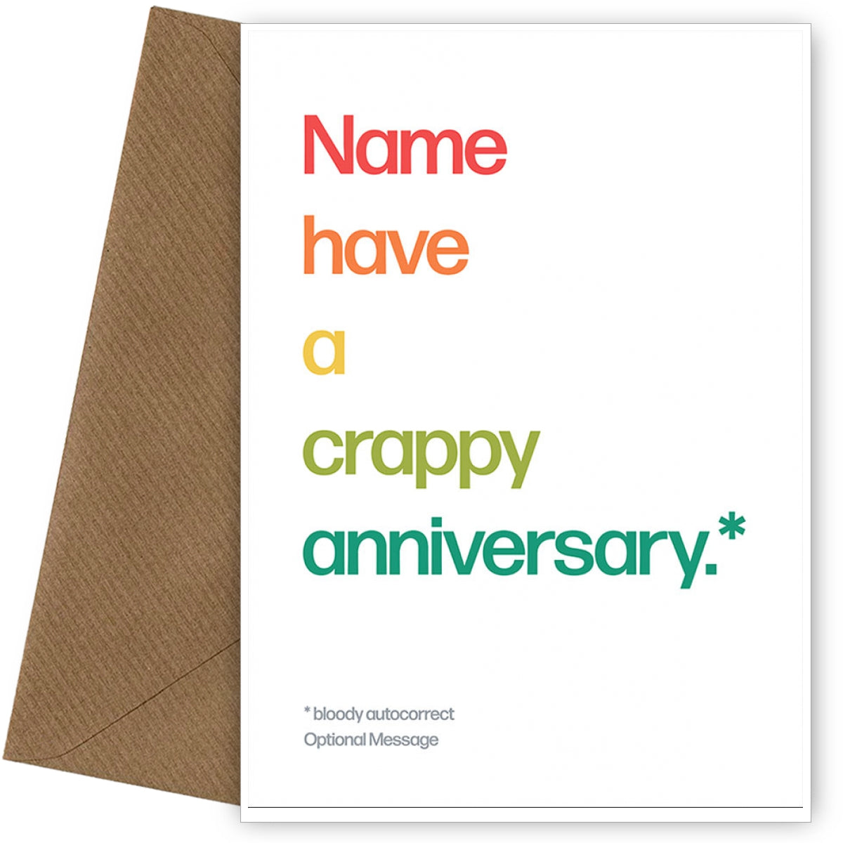 Personalised Crappy Anniversary Card