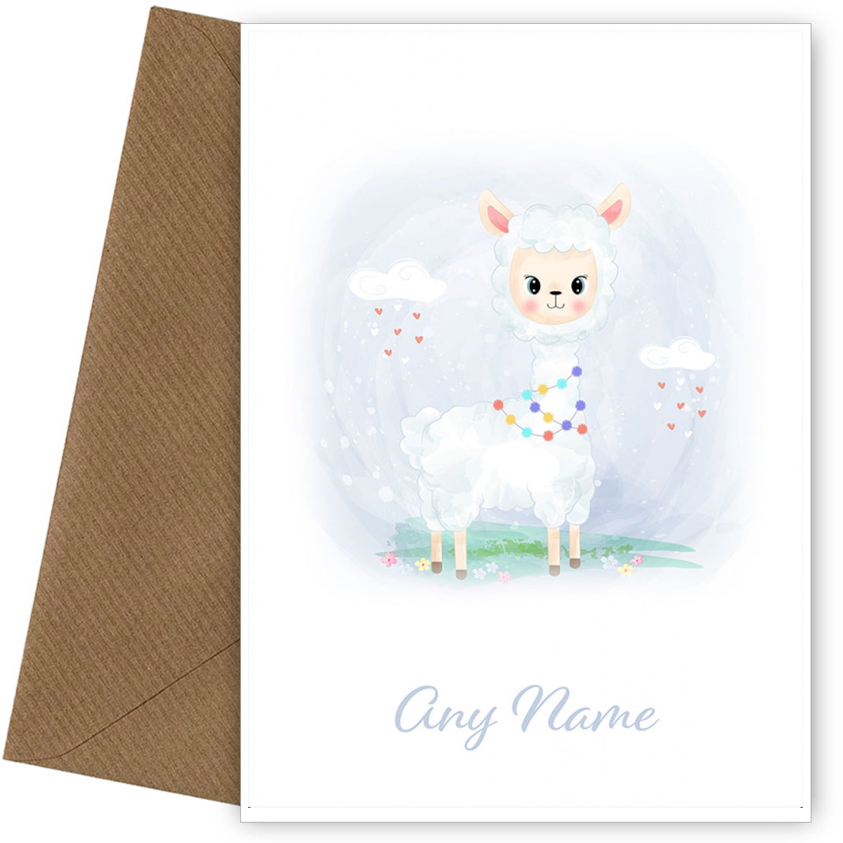 Personalised Cute Alpaca Card