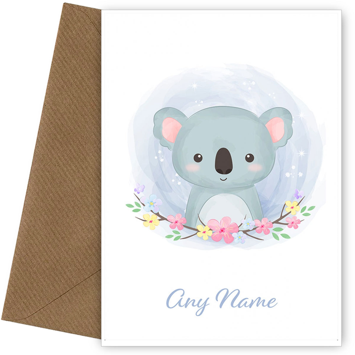 Personalised Cute Koala Portrait Card
