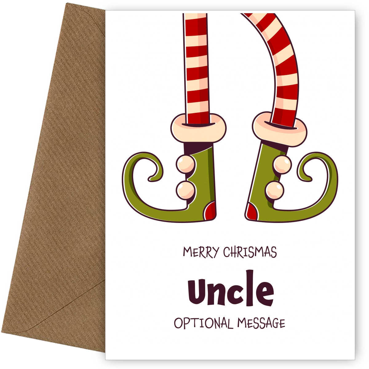 Cute Christmas Card for Uncle - Elf Shoes