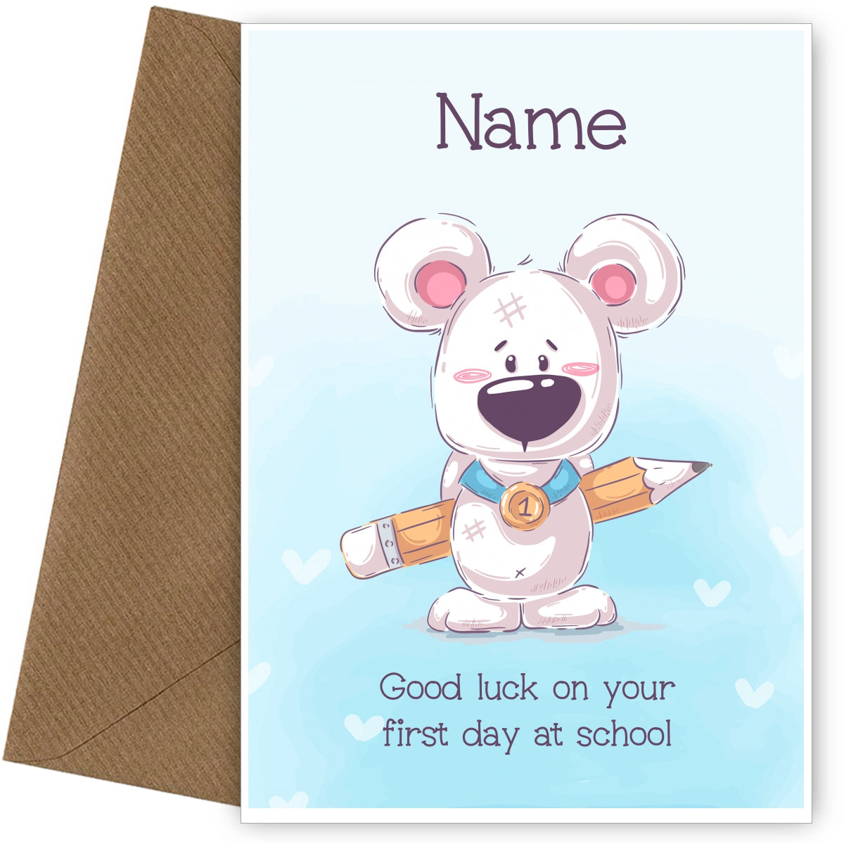 First Day at School Card / Nursery - Teddy