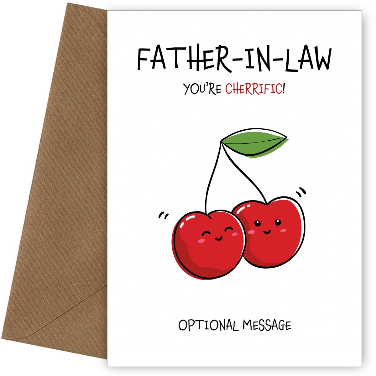 Father-in-law You're Cherrific Fruit Pun Birthday Card