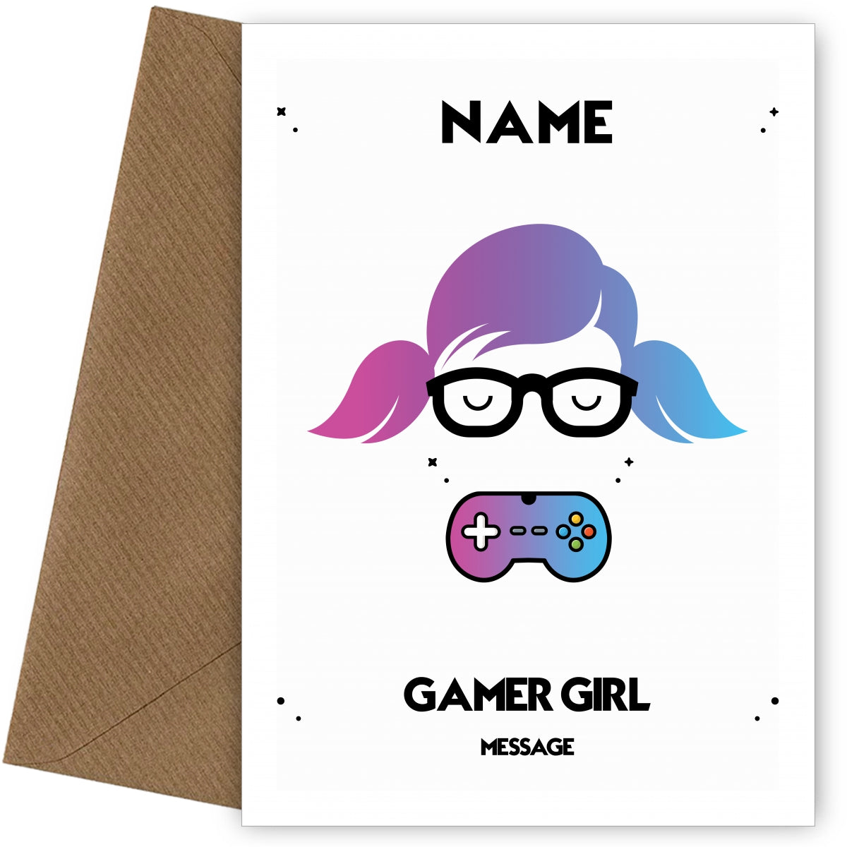 Personalised Girl Gamer Card