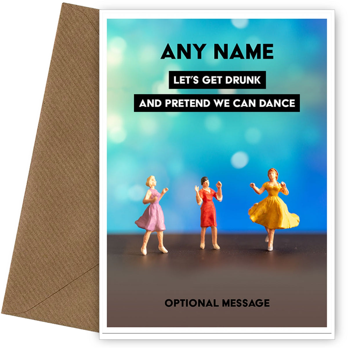 Personalised Get Drunk And Dance Card