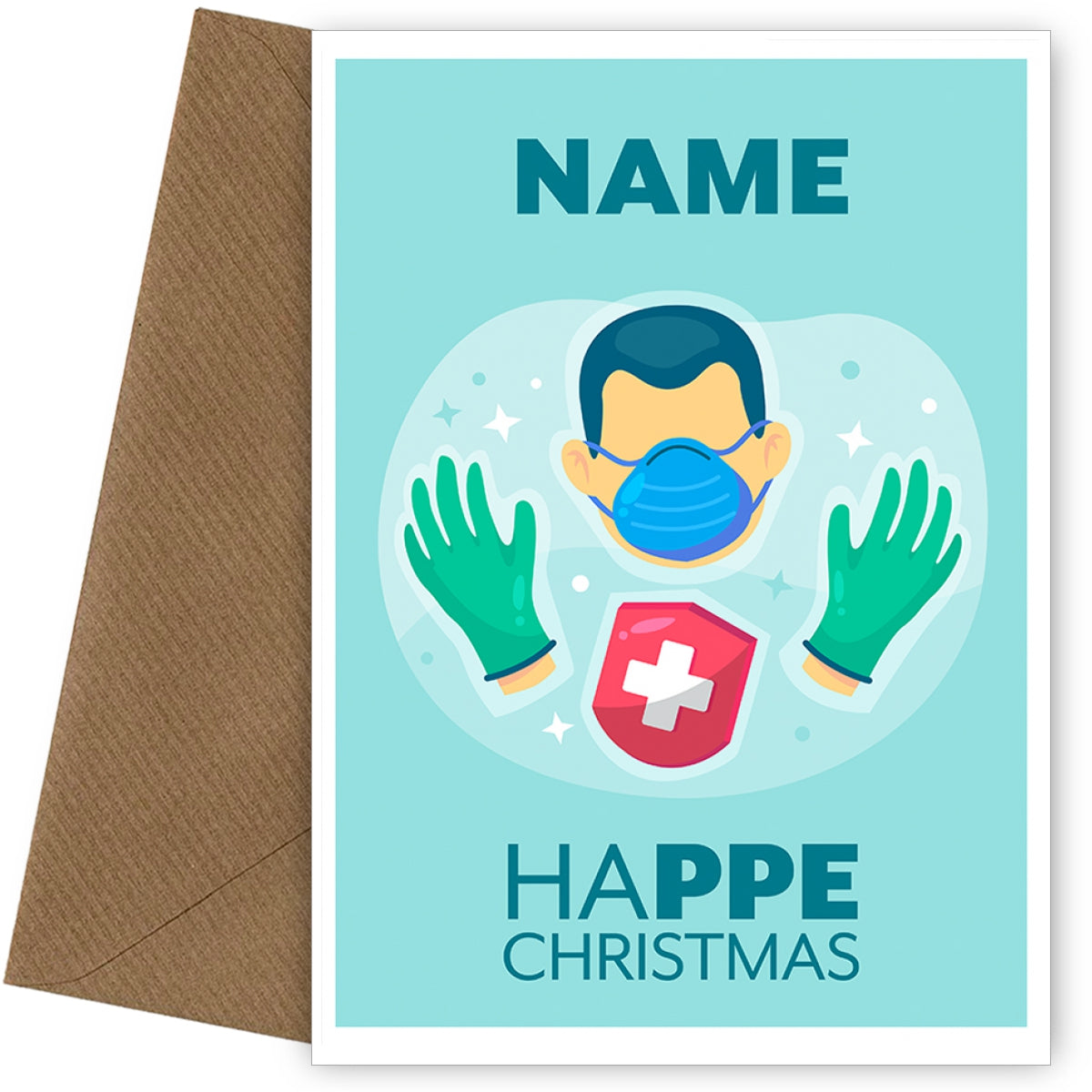 Personalised Happy Christmas Card - PPE Supplies