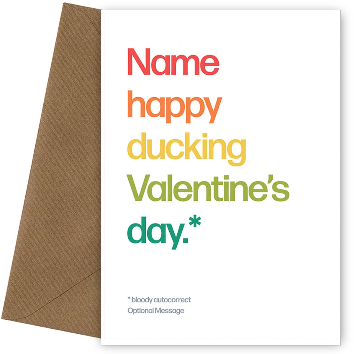 Personalised Happy Ducking Valentines Day Card