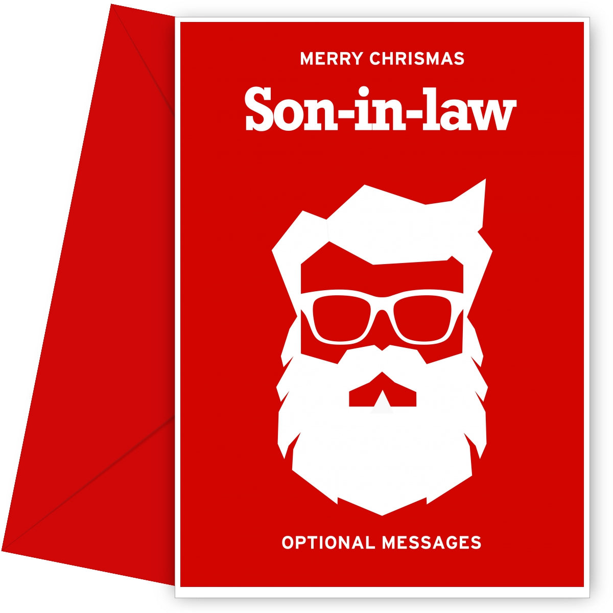 Merry Christmas Card for Son-in-law - Hipster Santa