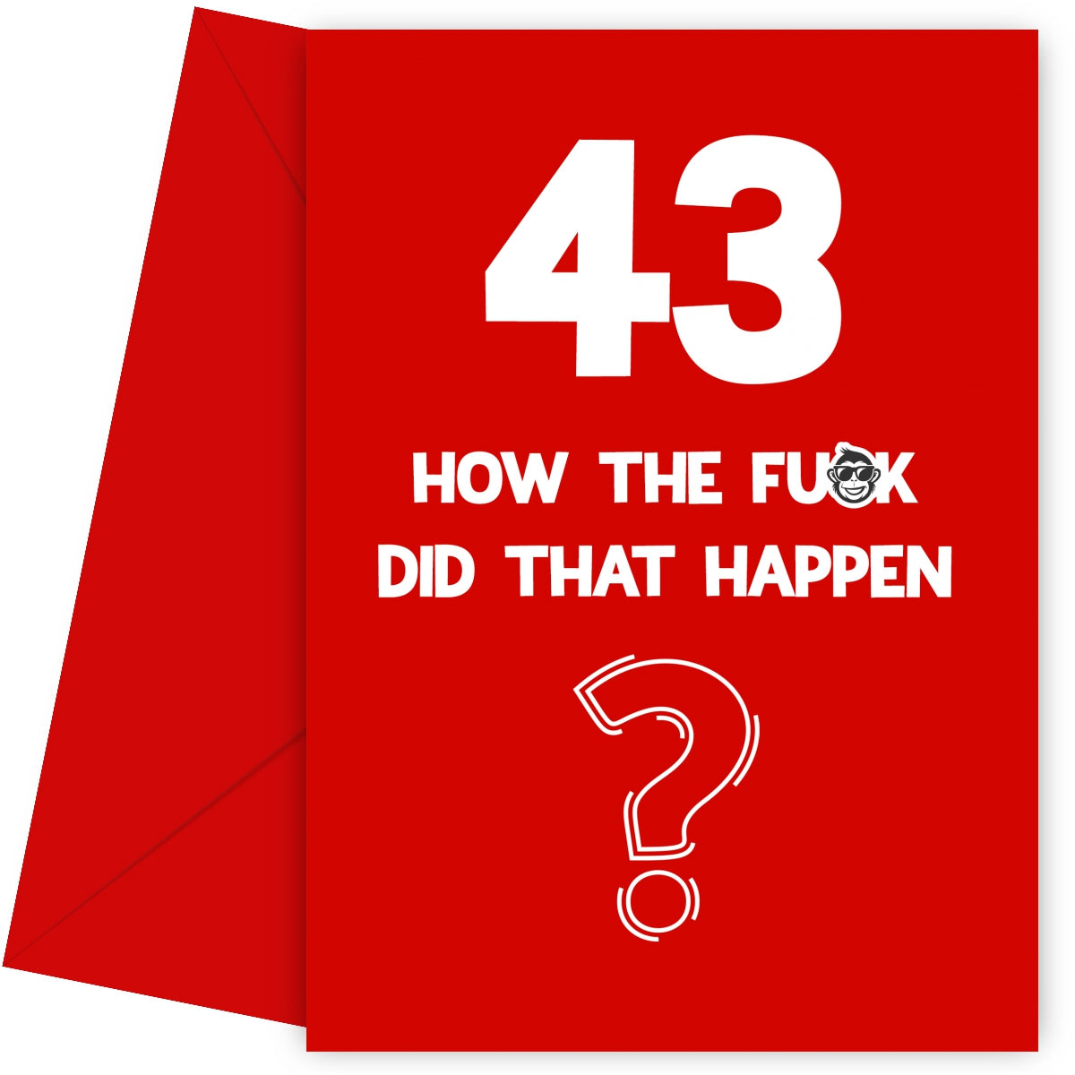 Funny 43rd Birthday Card - How Did That Happen?