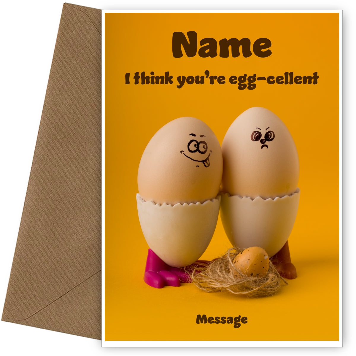 Personalised Easter Card - Hilarious You're Egg-cellent Joke