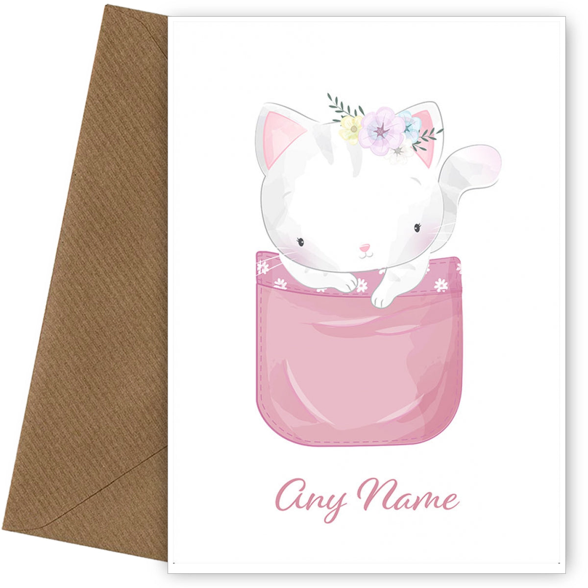 Personalised Kitten In A Pocket Card