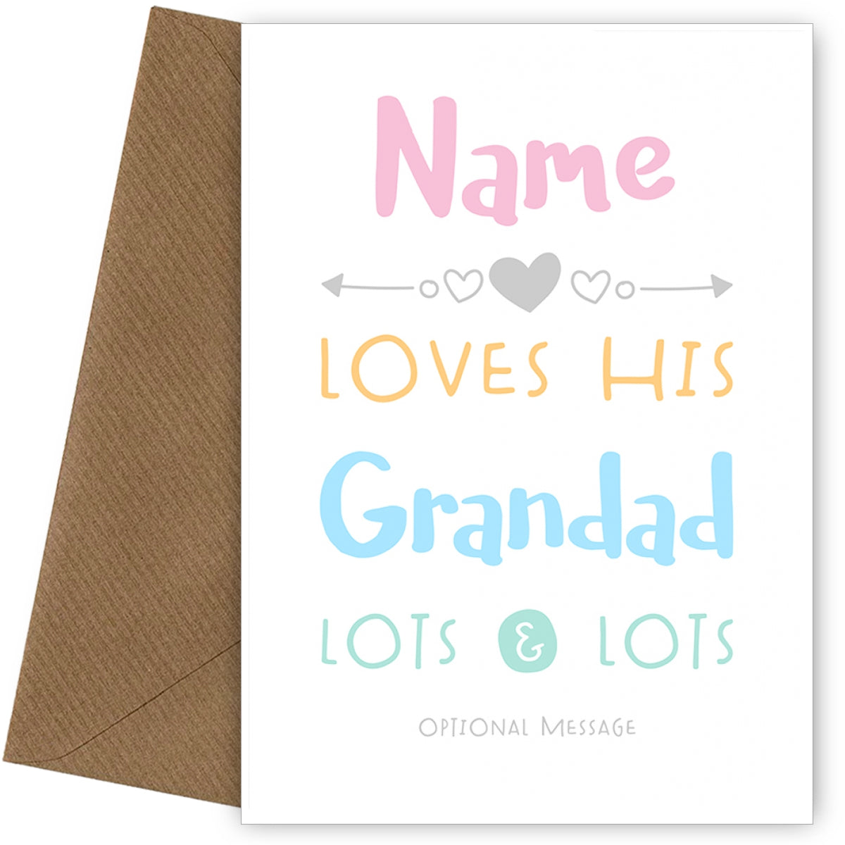 Loves Lots & Lots Grandad Birthday Card