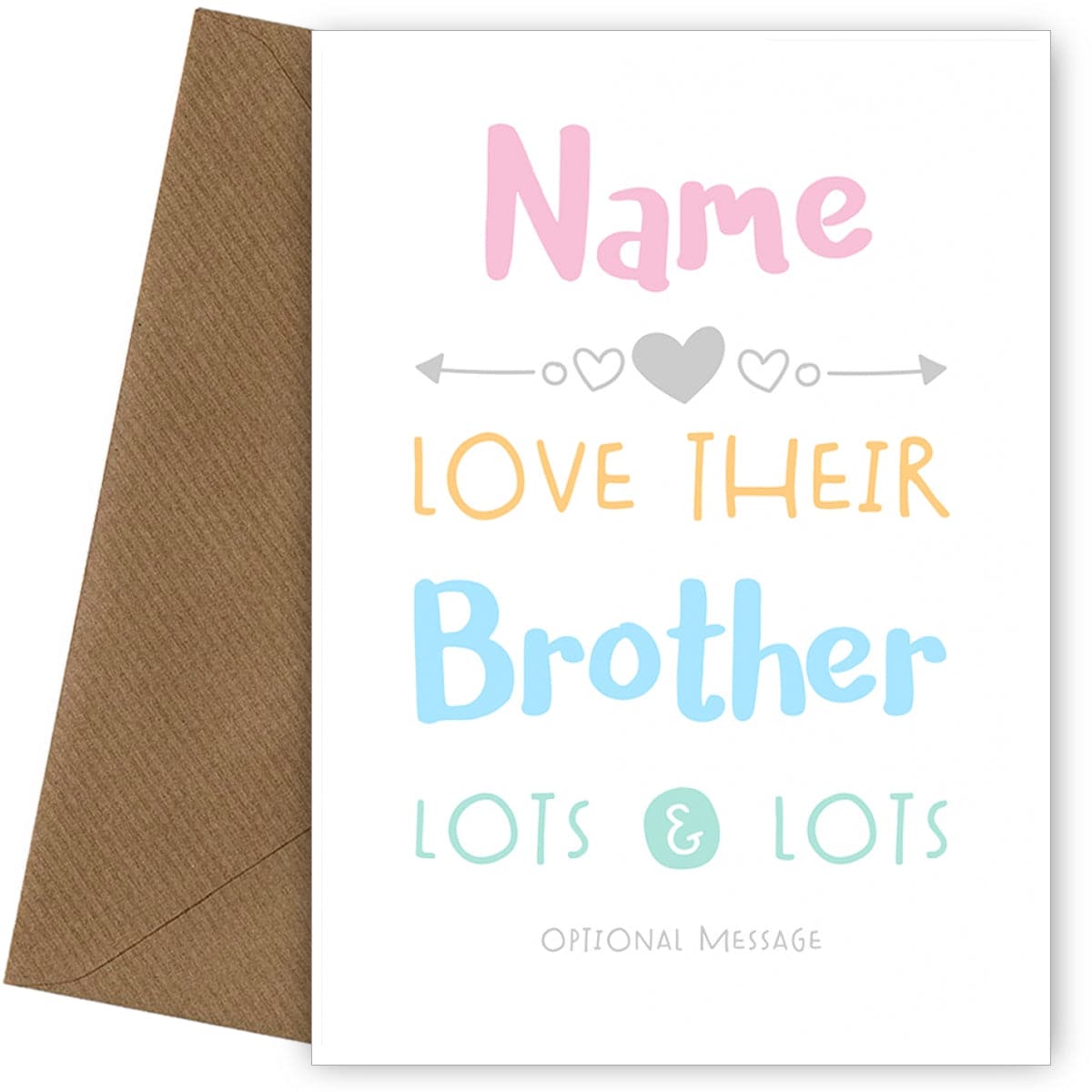 Personalised Loves Brother Lots & Lots Card