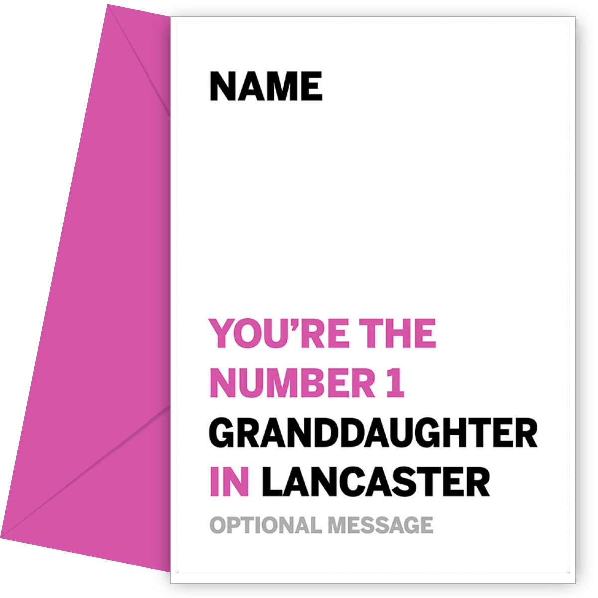 Personalised Number 1 Granddaughter in Area Card