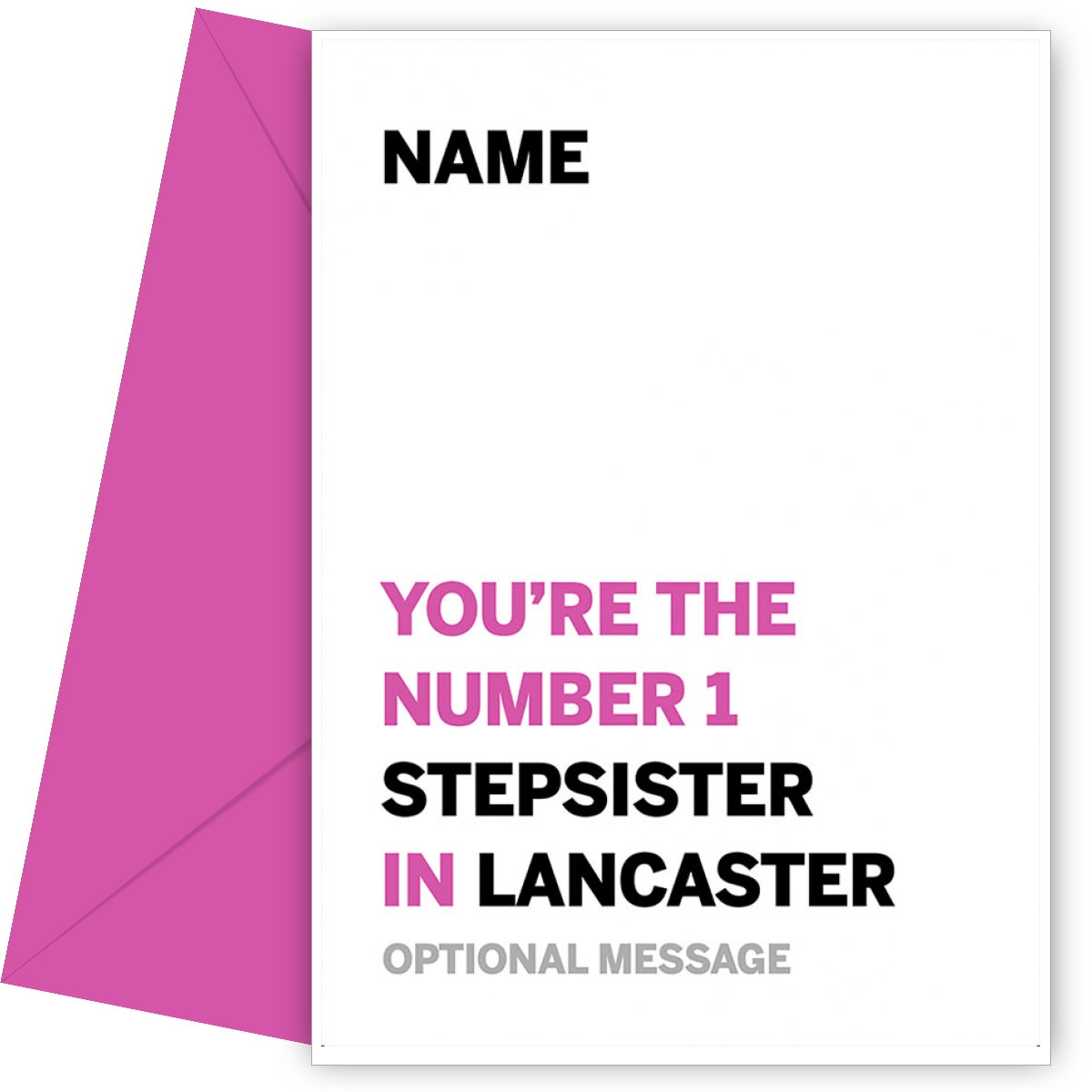 Personalised Number 1 Stepsister in Area Card