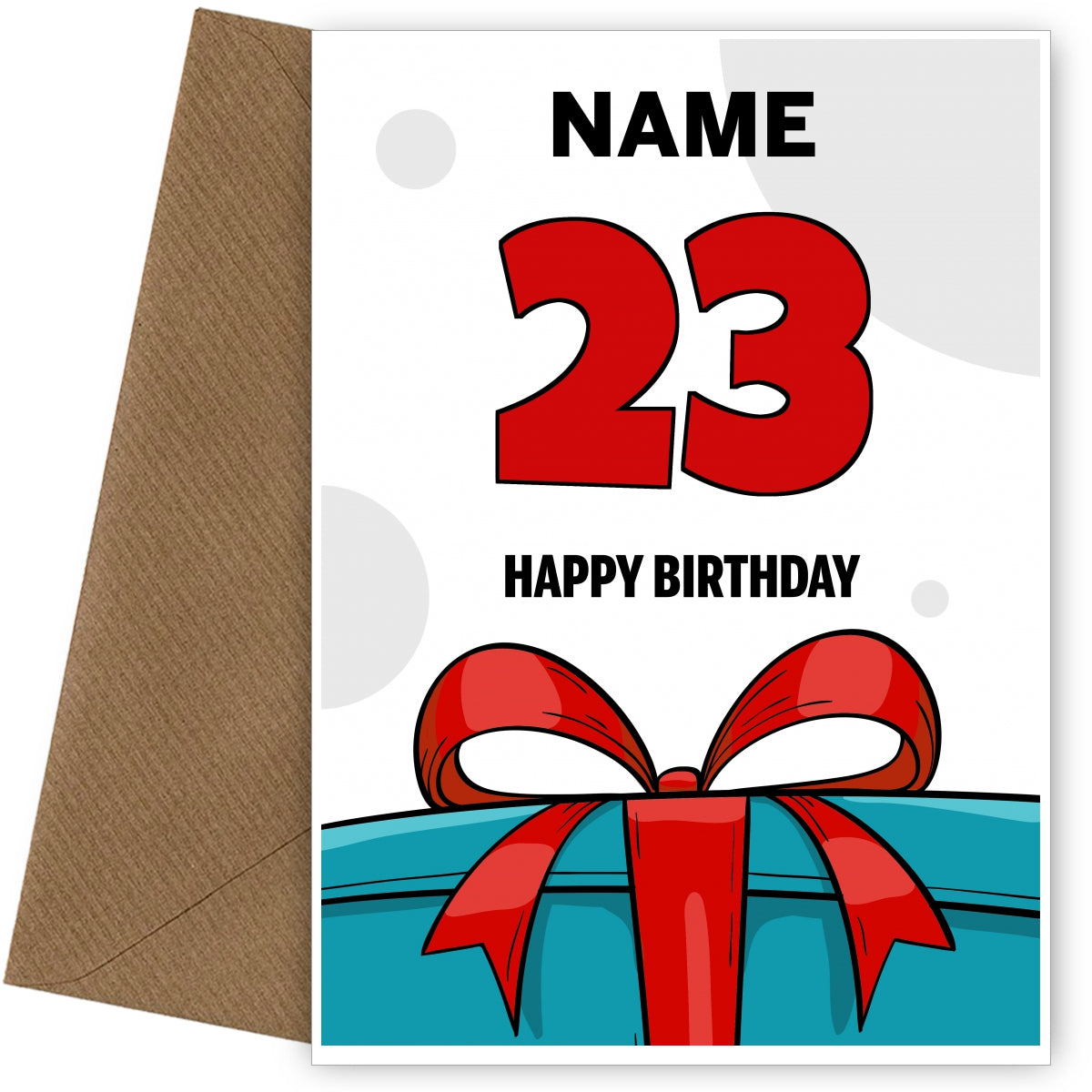 Happy 23rd Birthday Card - Bold Gift / Present Design