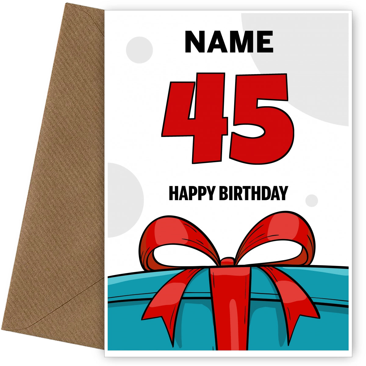 Happy 45th Birthday Card - Bold Gift / Present Design