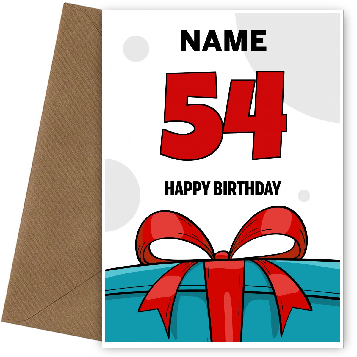 Happy 54th Birthday Card - Bold Gift / Present Design