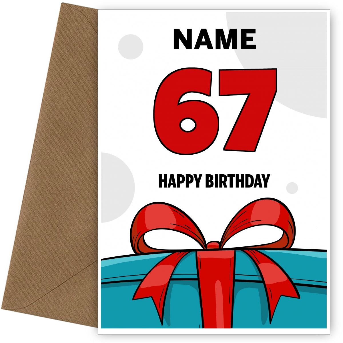 Happy 67th Birthday Card - Bold Gift / Present Design