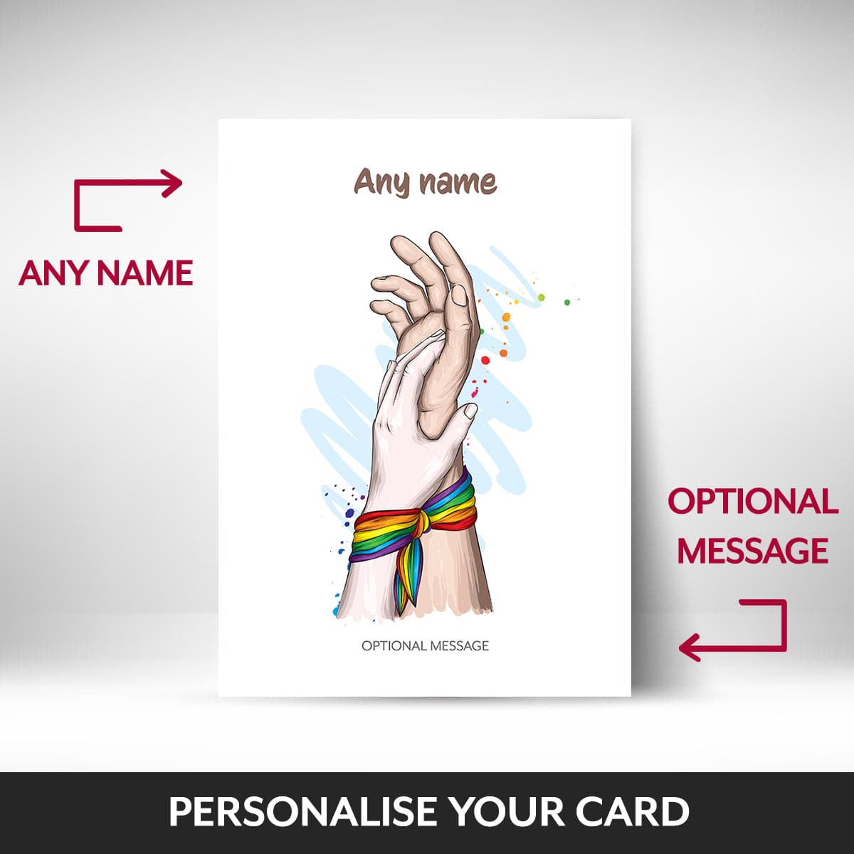 Love and Friendship Cards - LGBT Pretty Rainbow Ribbon Bracelet
