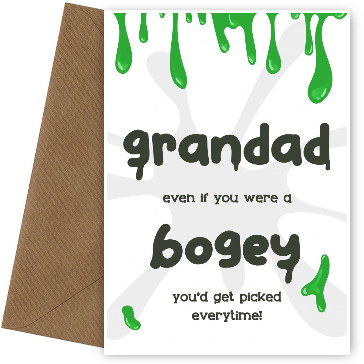 Funny Grandad Birthday Card or Grampa Fathers Day Card from Grandson or Granddaughter - Bogey