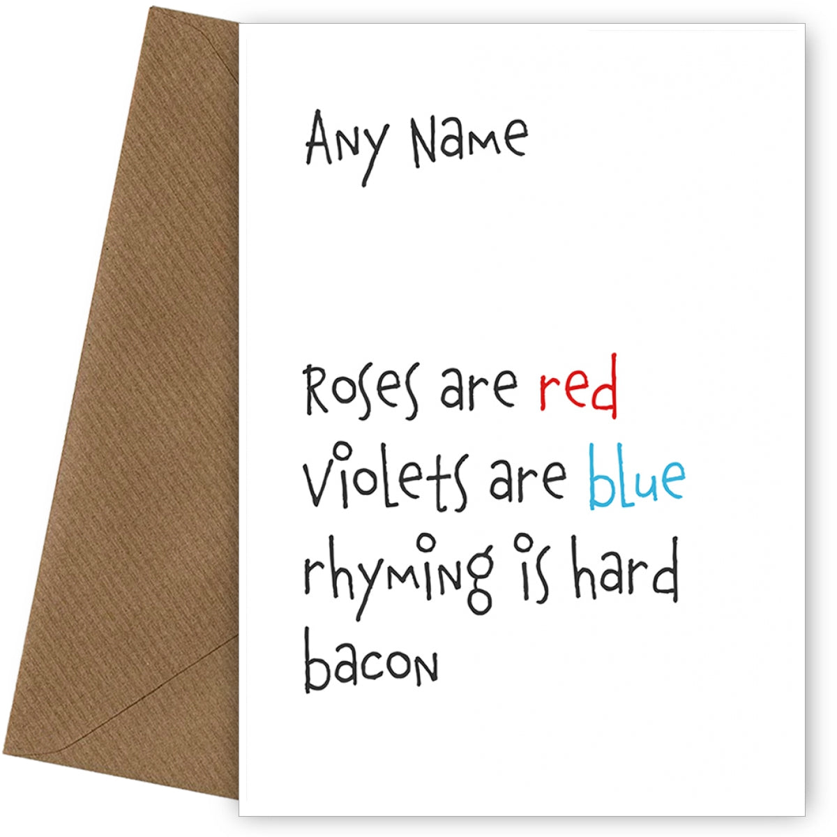 Personalised Roses are Red Card (Bacon)