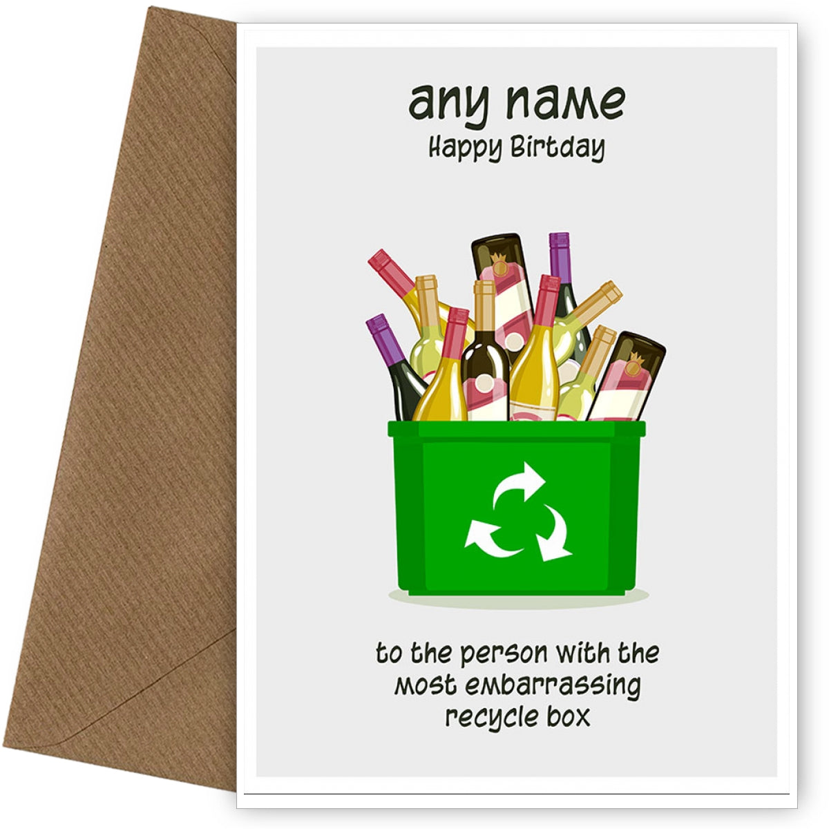 Funny Birthday Card - Embarrassing Recycle Box