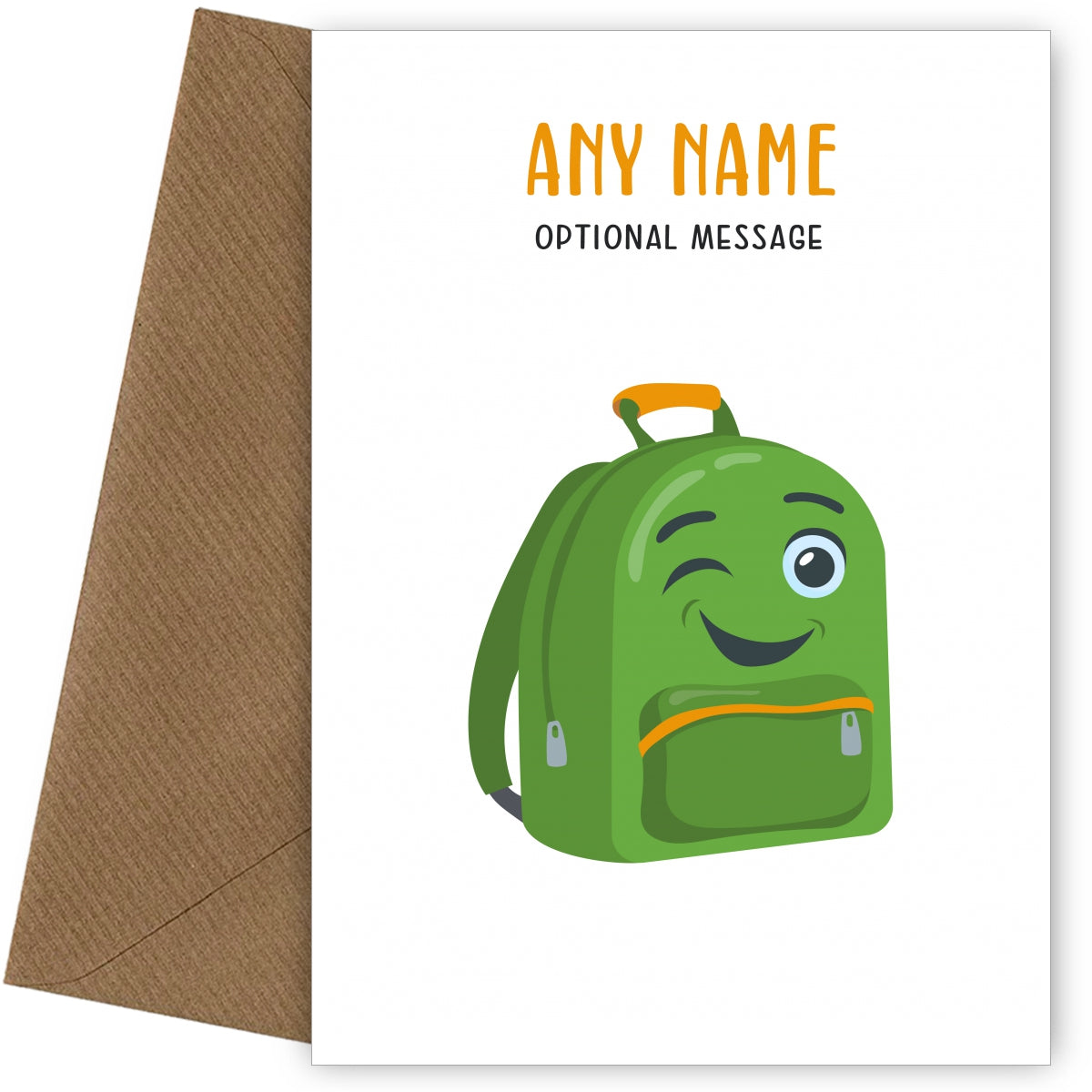 Personalised Card for Teachers (School Bag Character)
