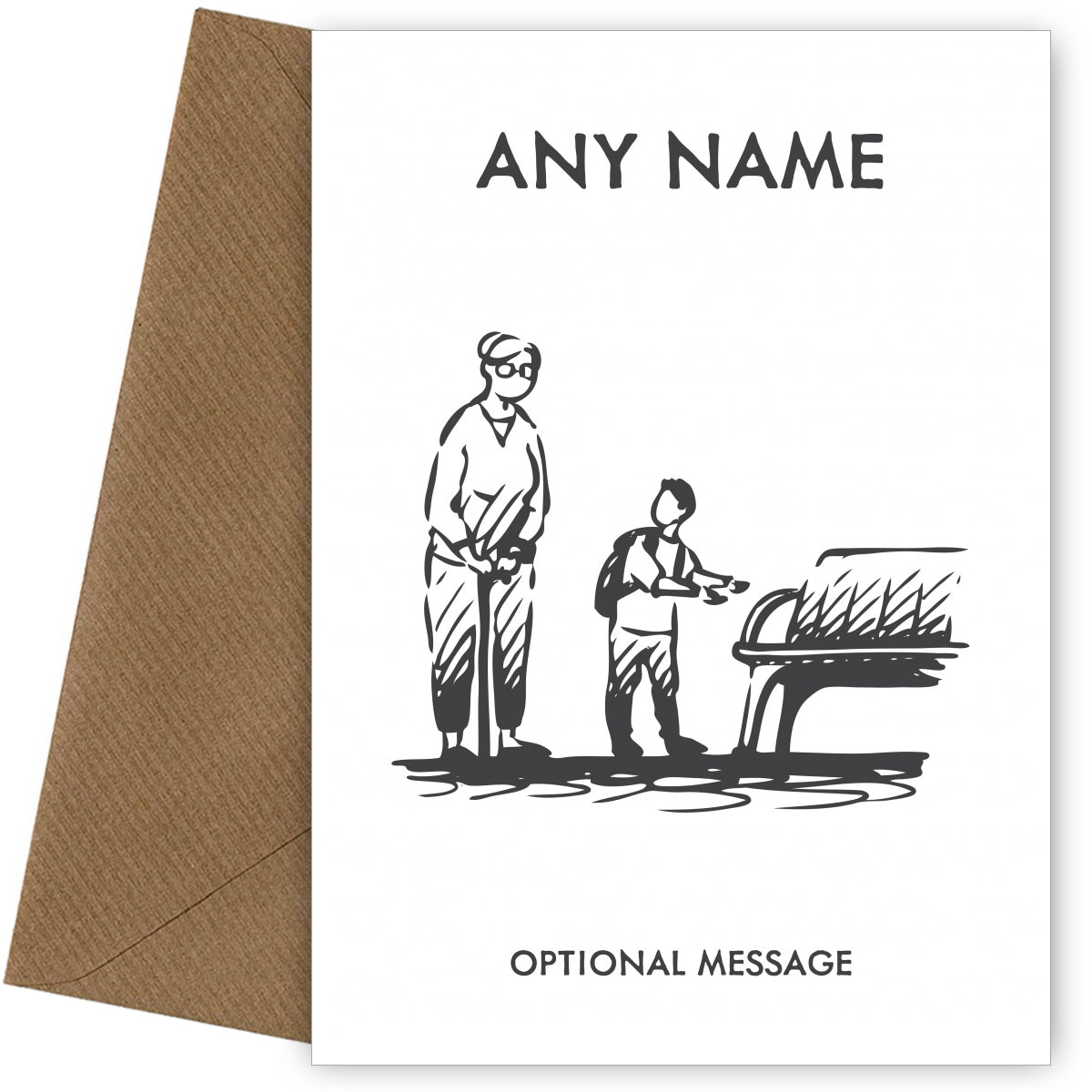 Nanny Greetings Card - Sit here with me