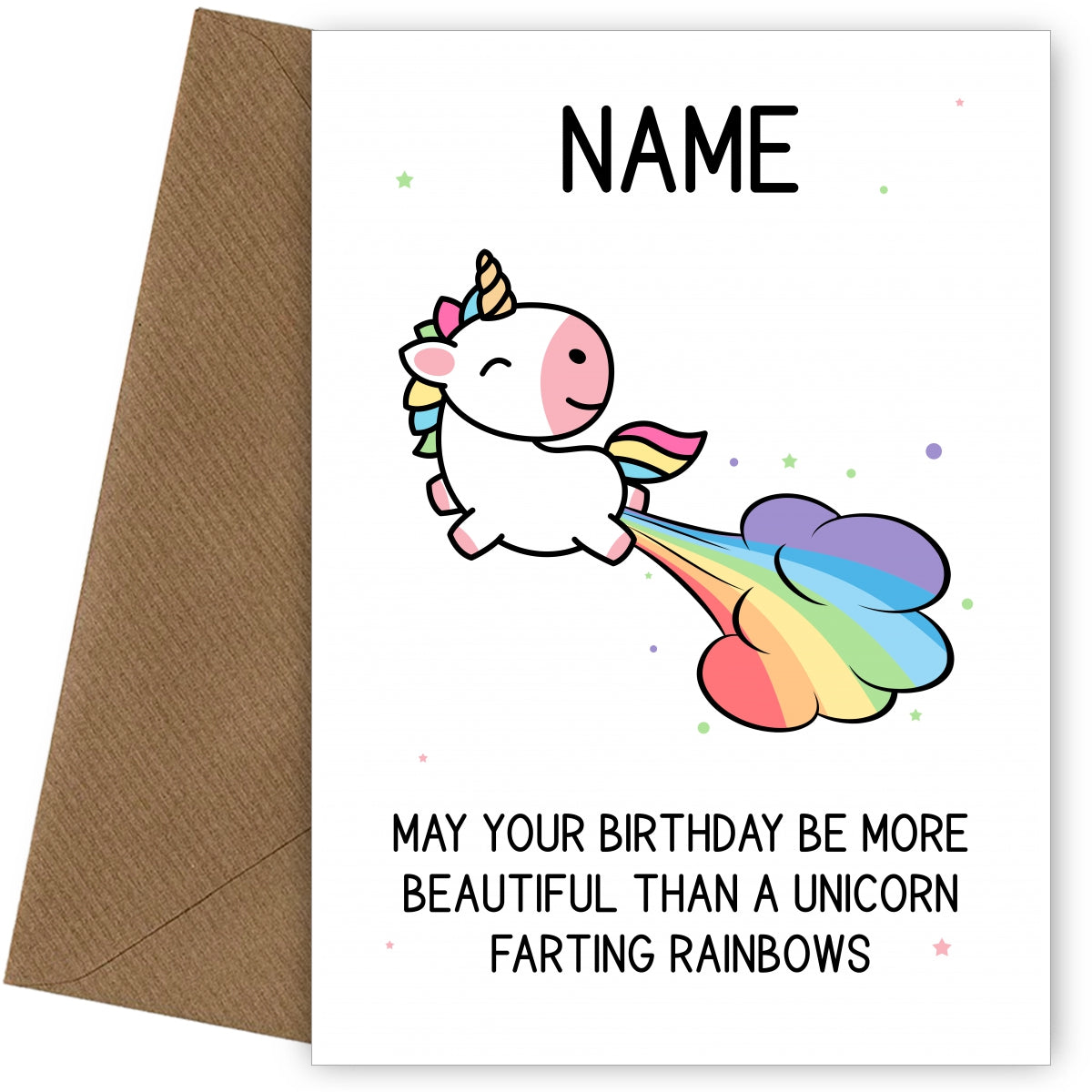 Personalised As Beautiful as Unicorn Farts Birthday Card