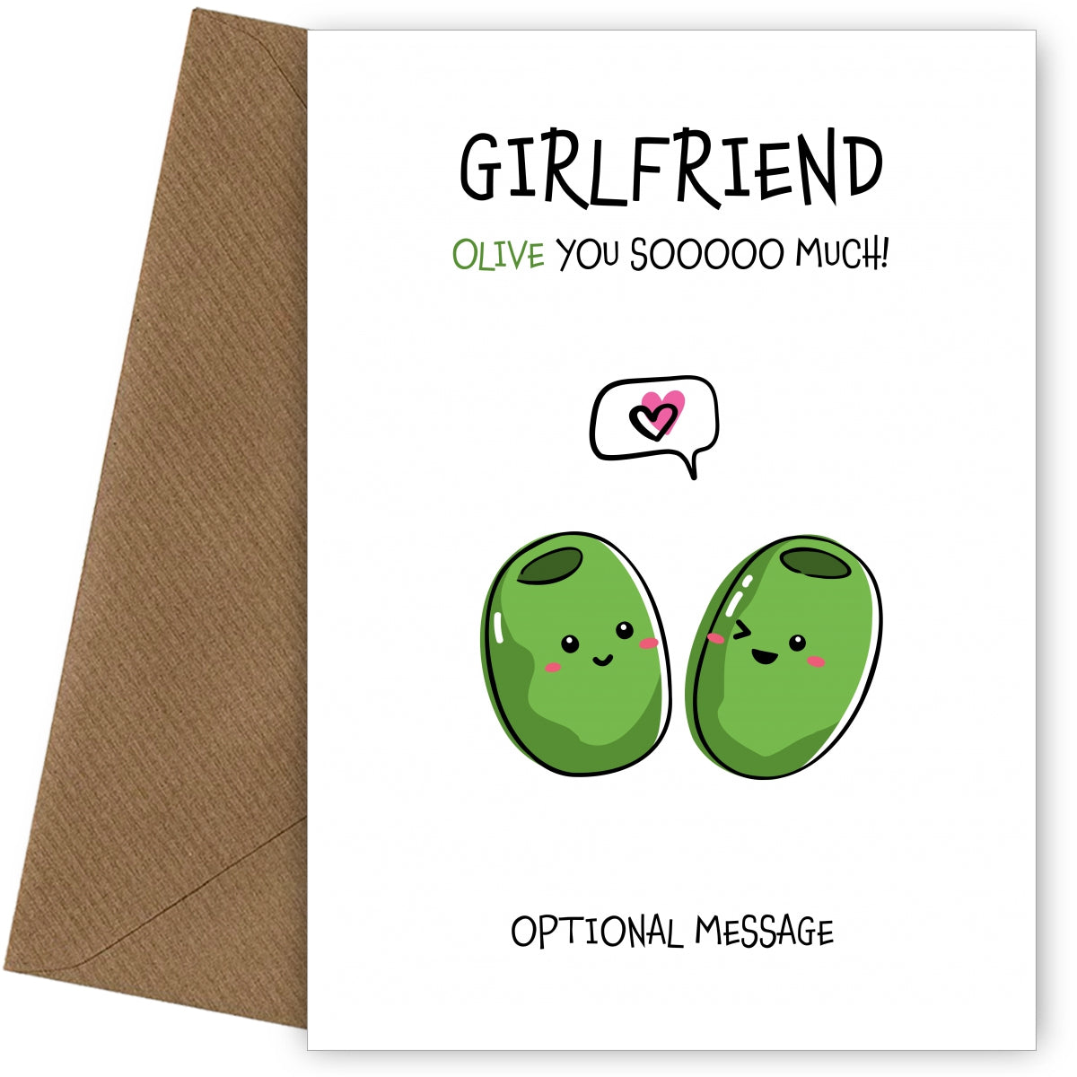 Veggie Pun Birthday Card for Girlfriend - I Love You So Much