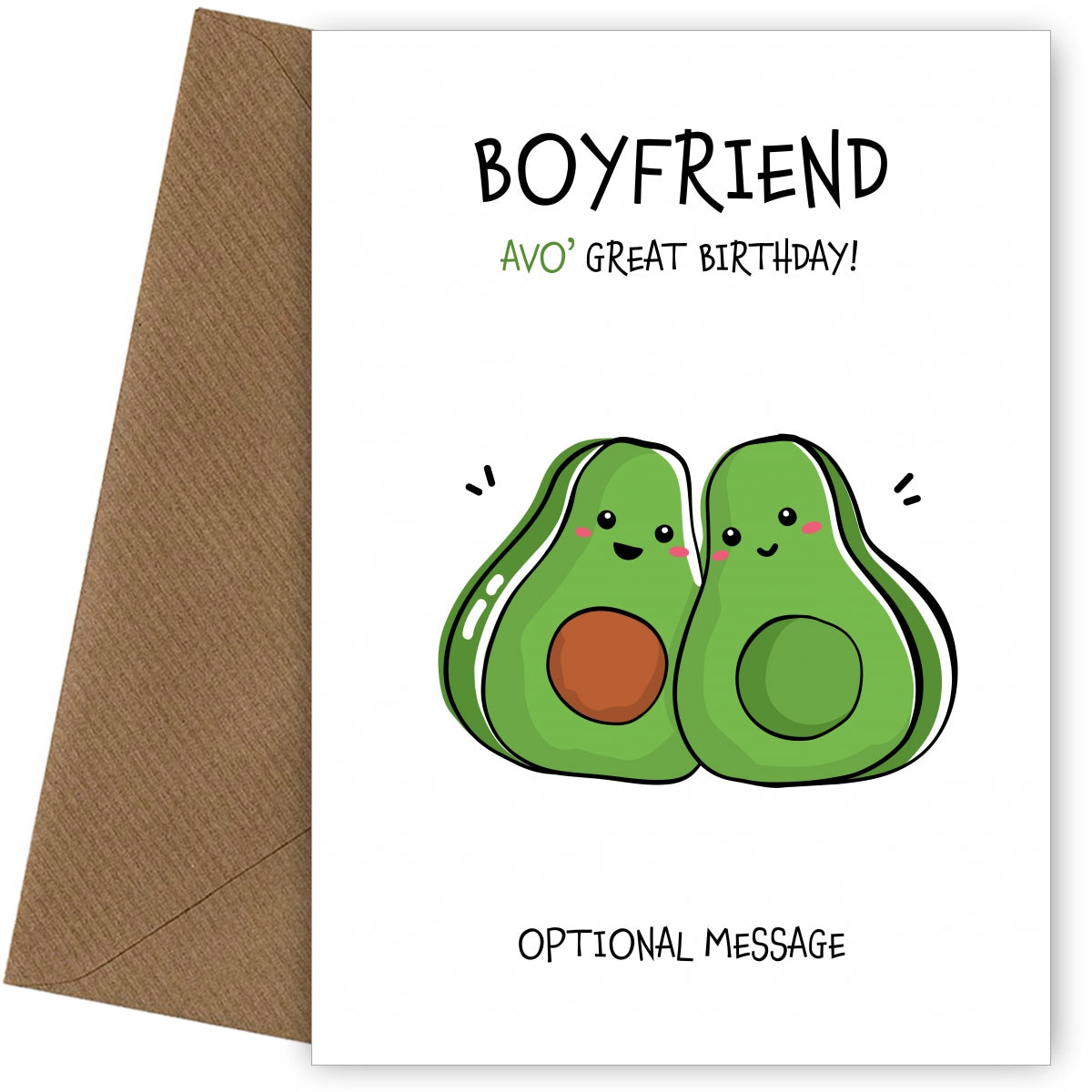 Avocado Birthday Card for Boyfriend