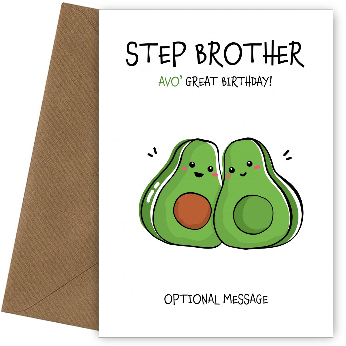 Avocado Birthday Card for Step Brother