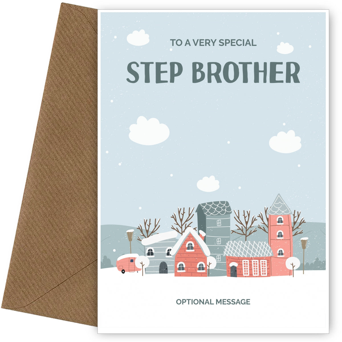 Step Brother Christmas Card - Winter Village